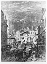 Marketing w Five Points, Nowy Jork, z „Frank Leslie